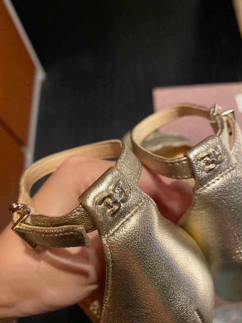 Sam Edelman gold block heel sandals US 6 Women s Fashion