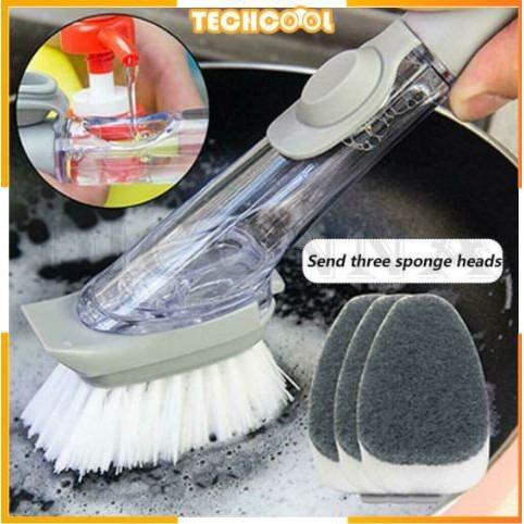 5 Pieces Long Dish Brush with Handle Assorted Color Dishwashing Brush with  Suction Cup Multipurpose Scrub Cleaning Tool for Kitchen, Toilet, Etc.