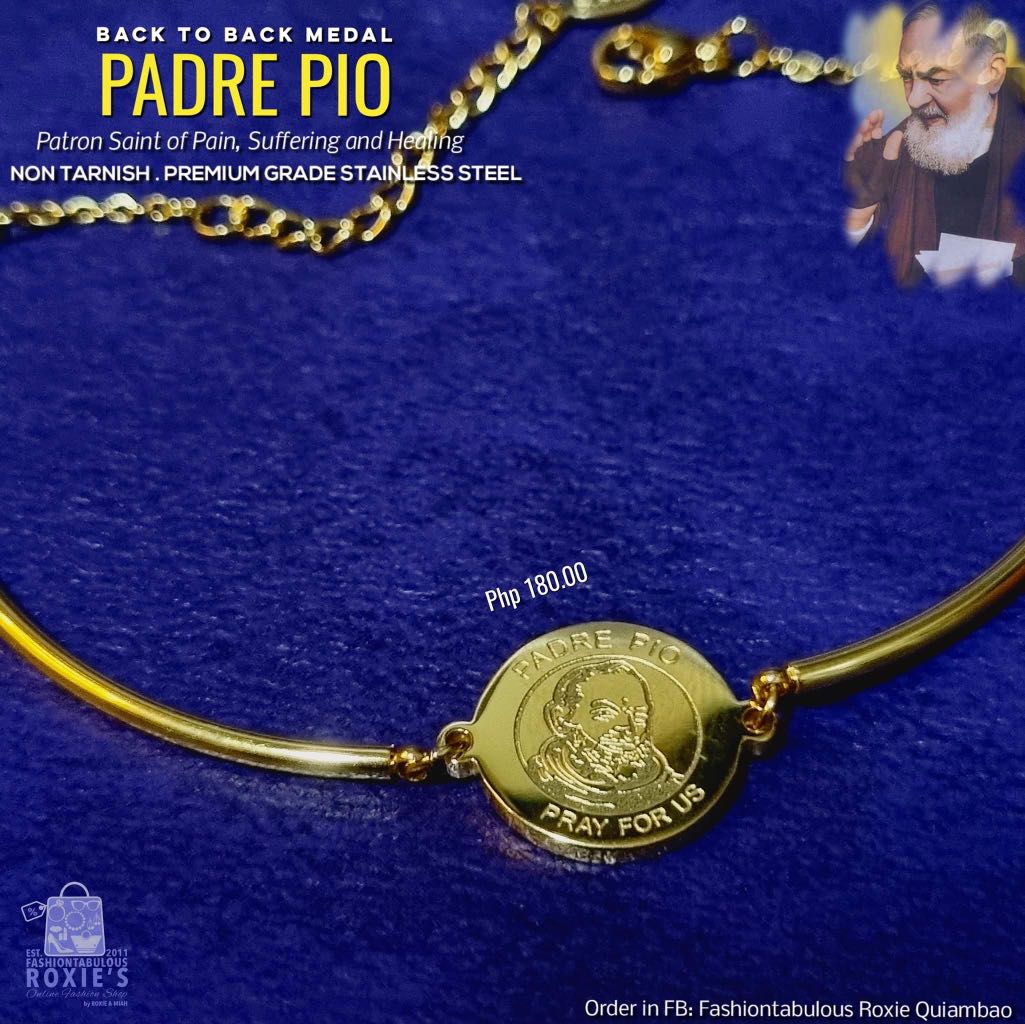 Padre Pio With Pearl Toggle Lock Bracelet  heart factory accessories