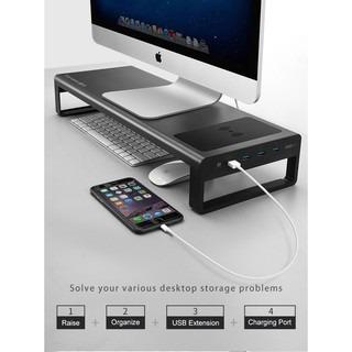 ORICO Monitor Stand Riser with USB3.0 HUB Quick Charge 3.0 Wireless  charging Aluminum Computer Stand