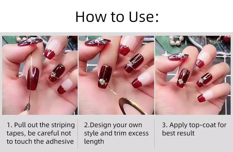 Striping Tape Line Nail Art Stickers, Beauty & Personal Care, Hands & Nails  on Carousell