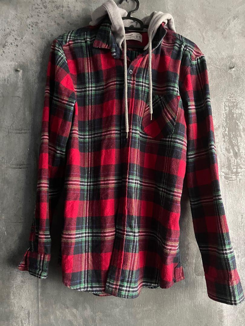 Thick hooded red flannel