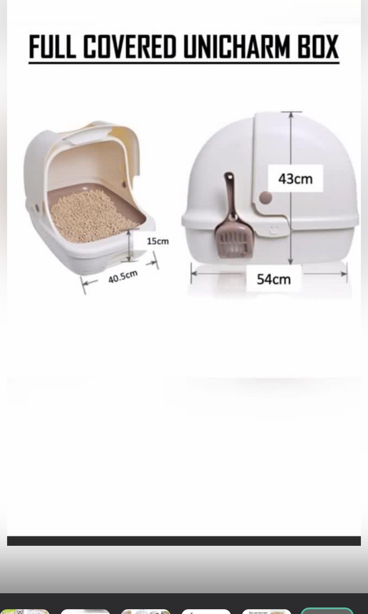 Unicharm cat litterbox zeolite pine wood full covered, Pet Supplies