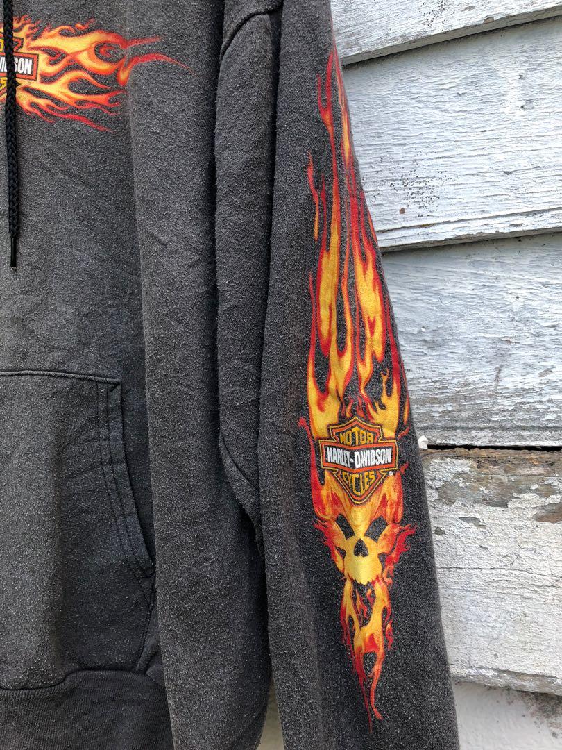 Harley davidson flame on sale hoodie
