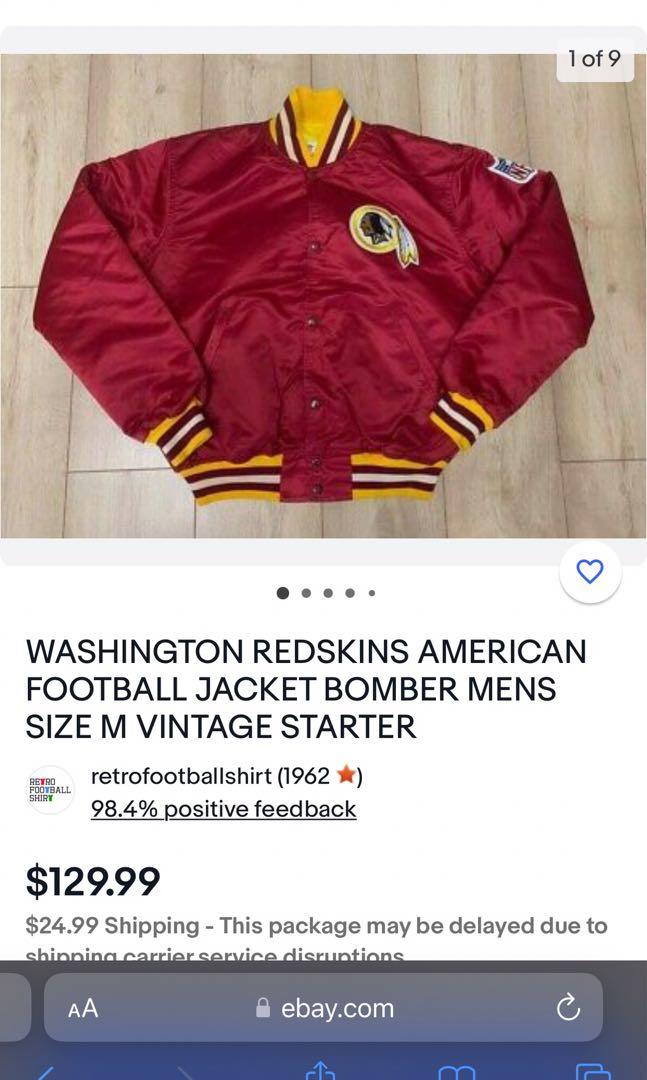 Official NFL Football Washington Redskins Jacket Mens Size Large Used  Vintage