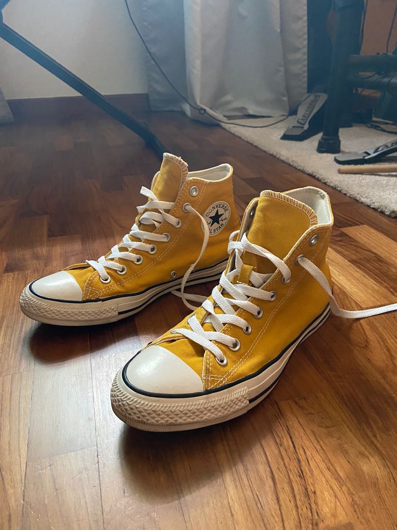 yellow high cut converse