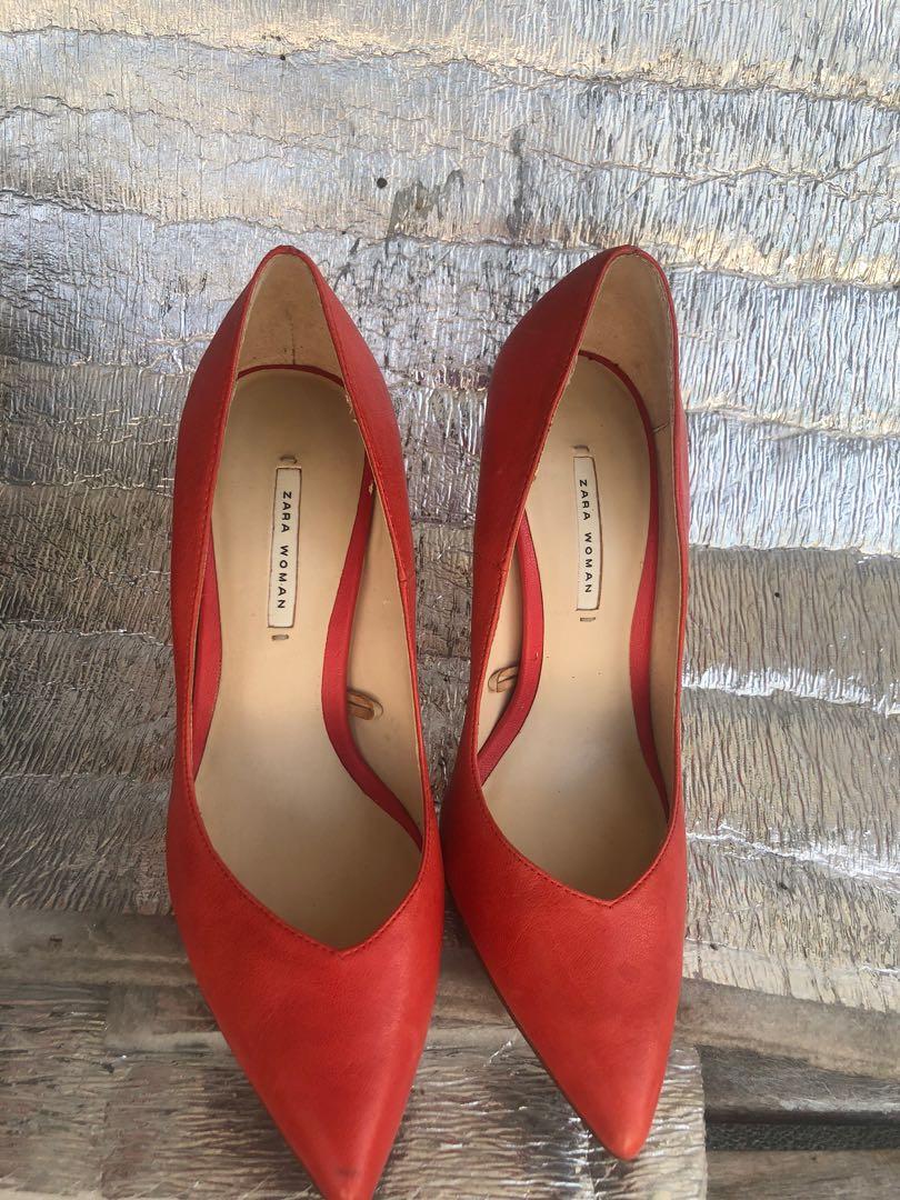 zara denim heels