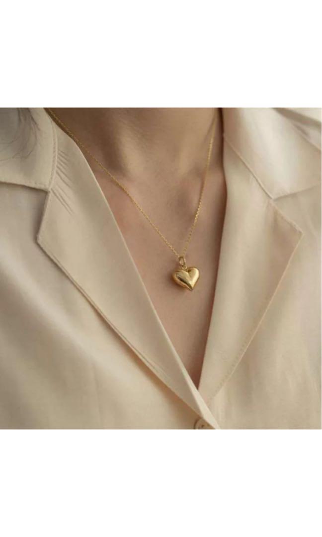 18K Gold Plated Heart Pendant Necklace 015 Women s Fashion