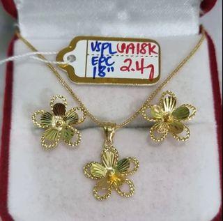 18k sd gold sets necklace and earrings