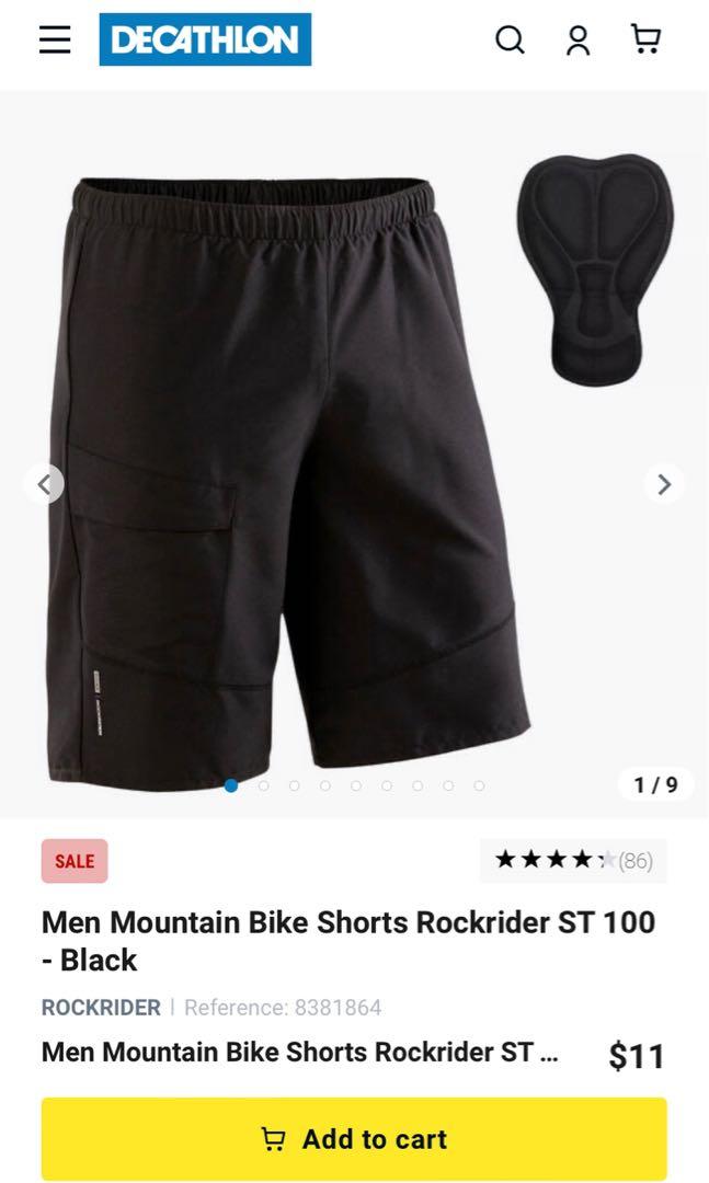 Reduced 1 Men Mountain Bike Shorts Rockrider ST 100 Black