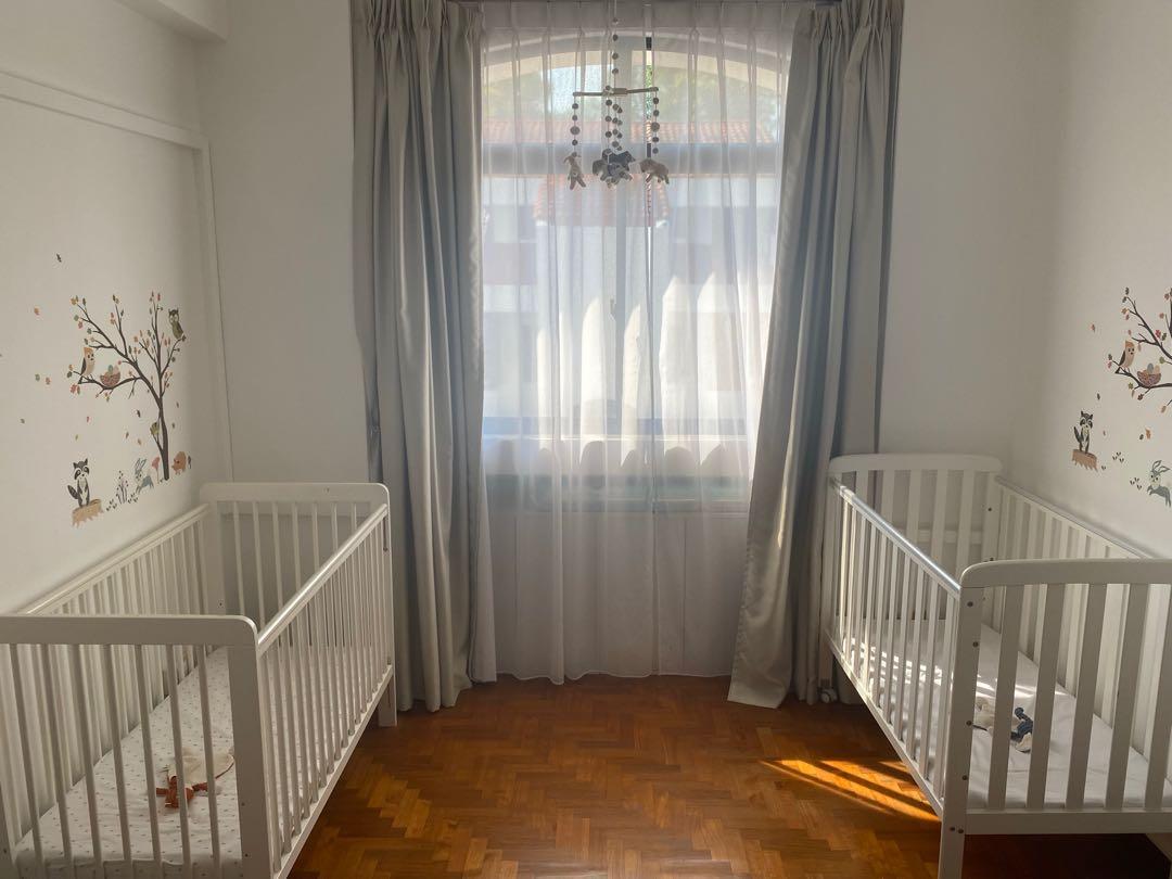 2 x high quality white baby cots, Babies & Kids, Baby Nursery & Kids