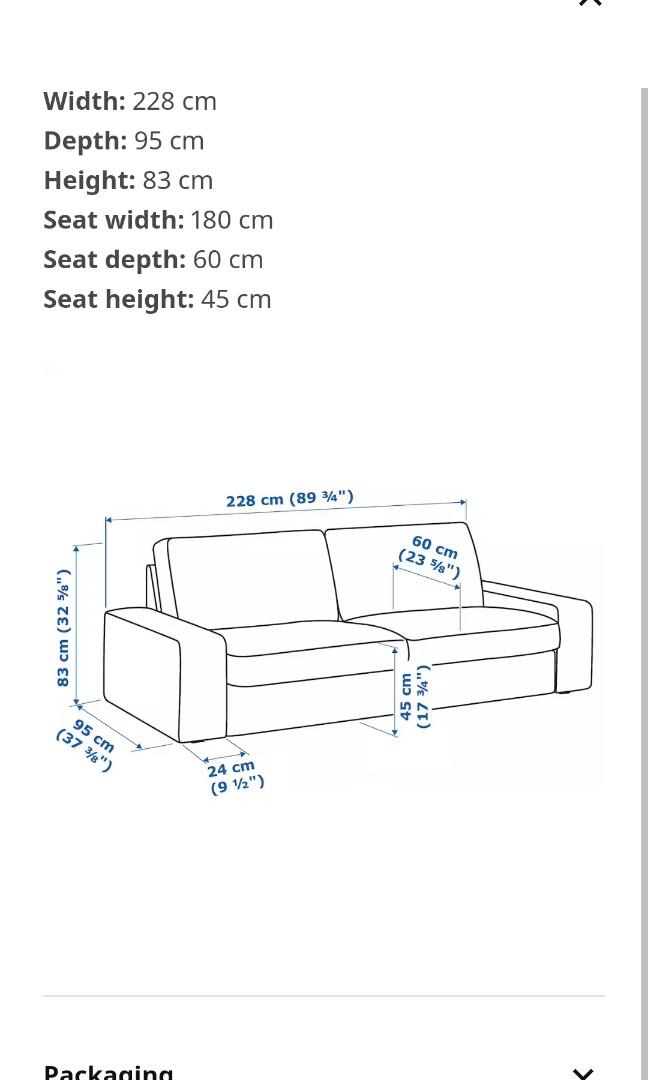 3 seater Sofa Ikea Kivik Furniture Home Living Furniture