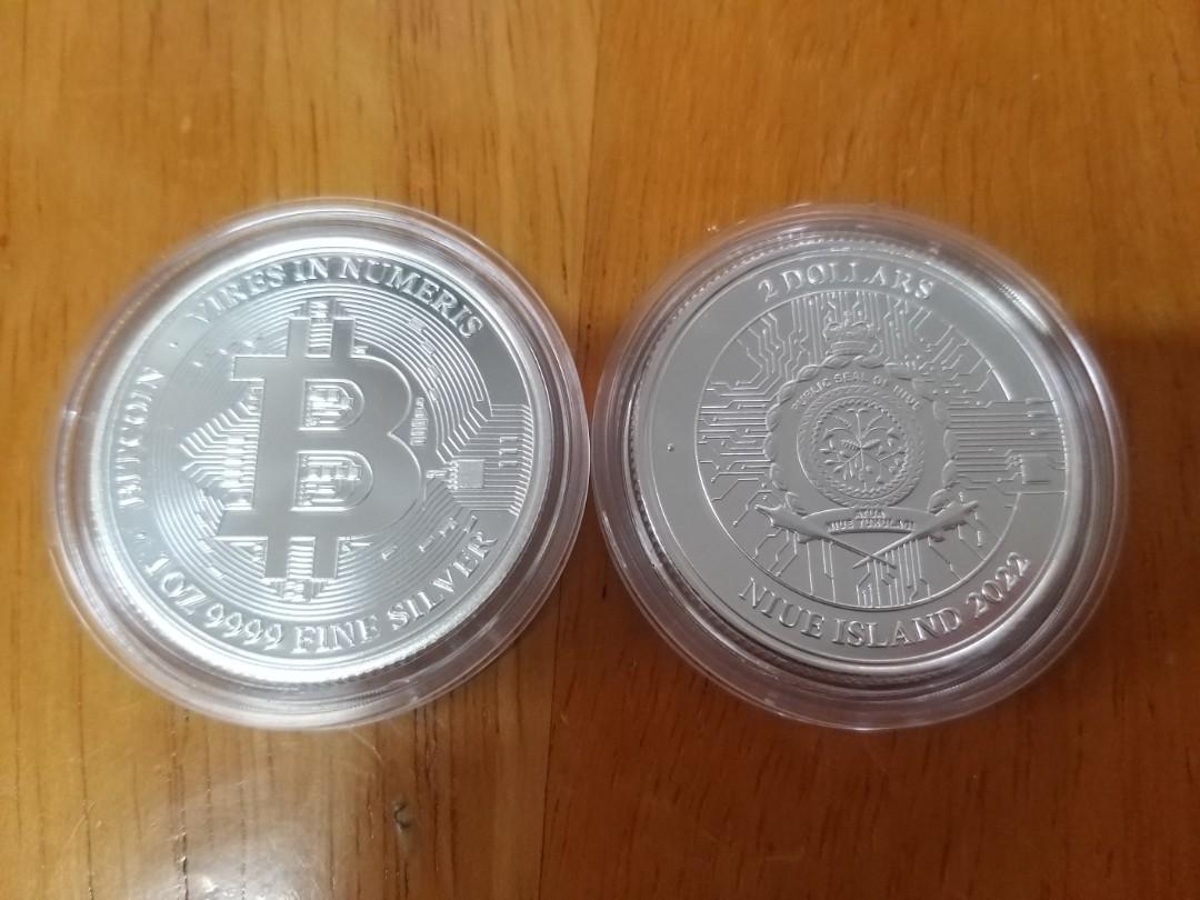 💰📈 2022年紐埃一安士Bitcoin比特幣虛擬貨幣主題999純銀普鑄銀幣, 興趣及遊戲, 收藏品及紀念品, 錢幣- Carousell
