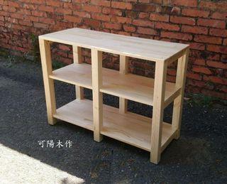 【可陽木作】原木六腳雙層置物架 / 陳列架 / 展示架 展示櫃 / 收納架 收納櫃 / 書架 書櫃 / 鞋架 鞋櫃