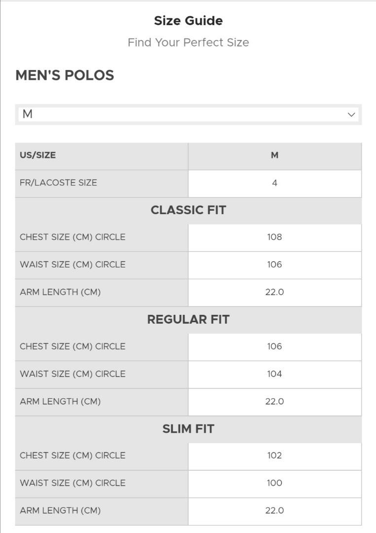 Clearance lacoste size chest size Free Shipping