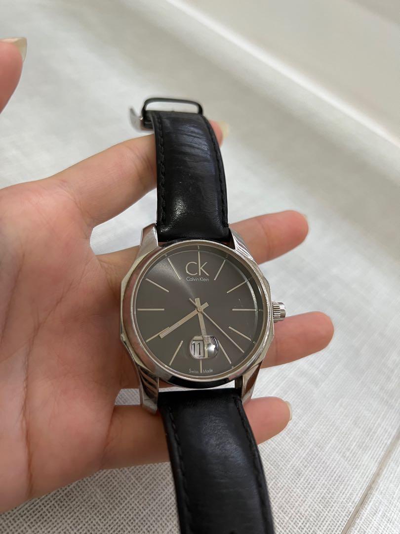 Calvin klein hotsell leather watch