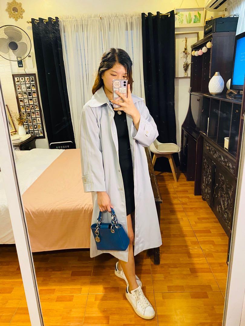 Baby Blue Trench Coat, Women's Fashion, Coats, Jackets and Outerwear on