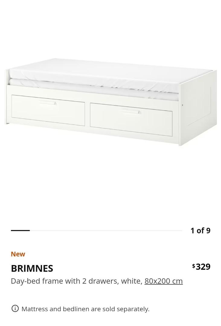 BRIMNES IKEA Day Bed Frame ONLY, Furniture & Home Living, Furniture, Bed Frames & Mattresses on