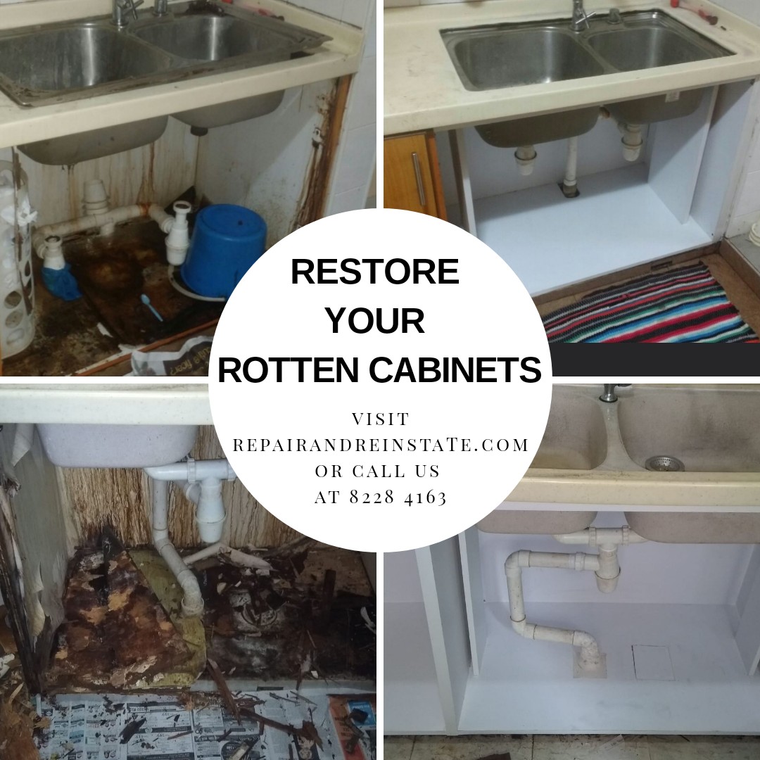 Repair of Rotten Kitchen Sink and Bathroom Vanity Home