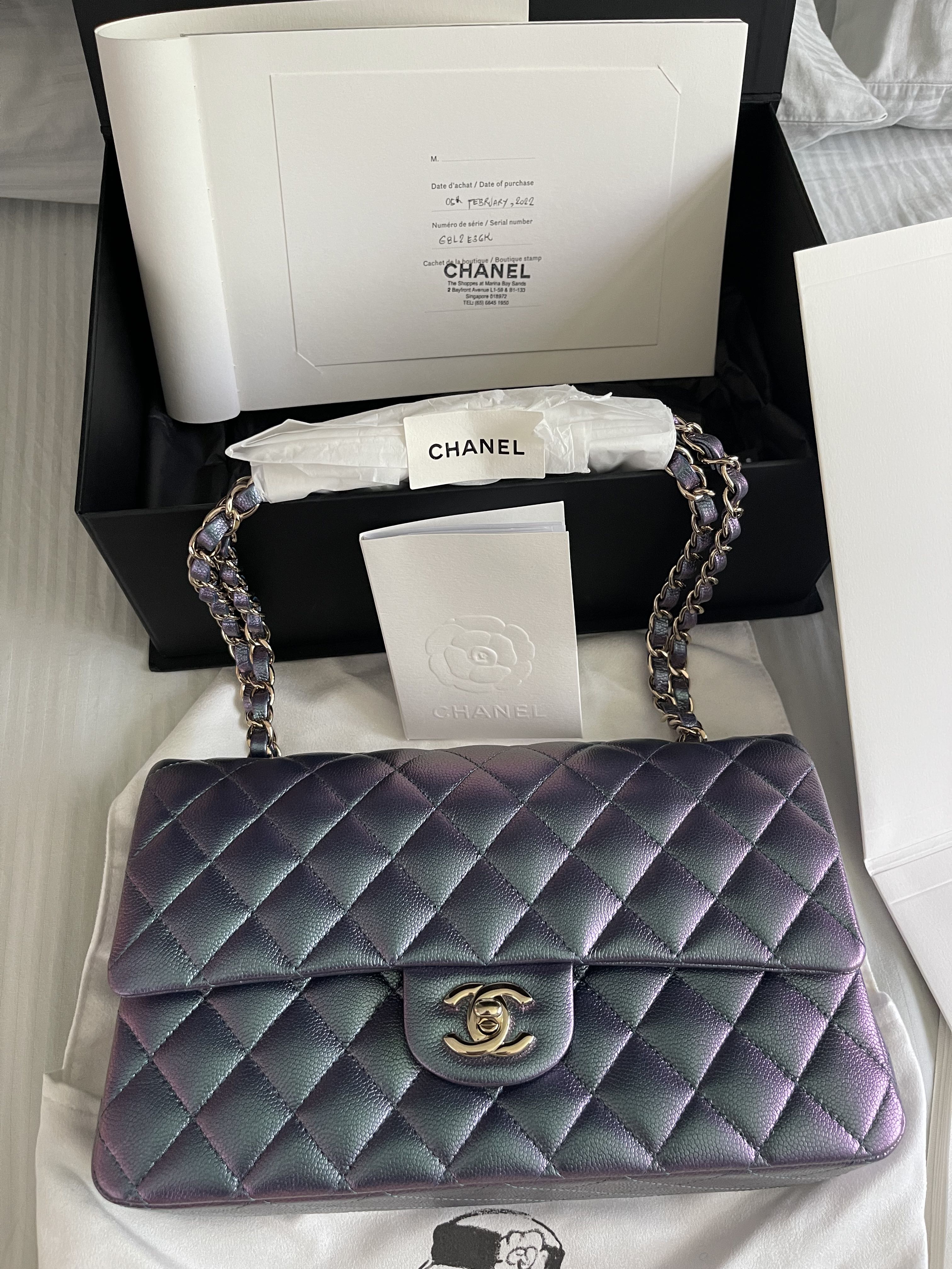 Chanel Metallic Rose Gold Ombré Classic Rectangular Mini Flap Bag, myGemma, SG