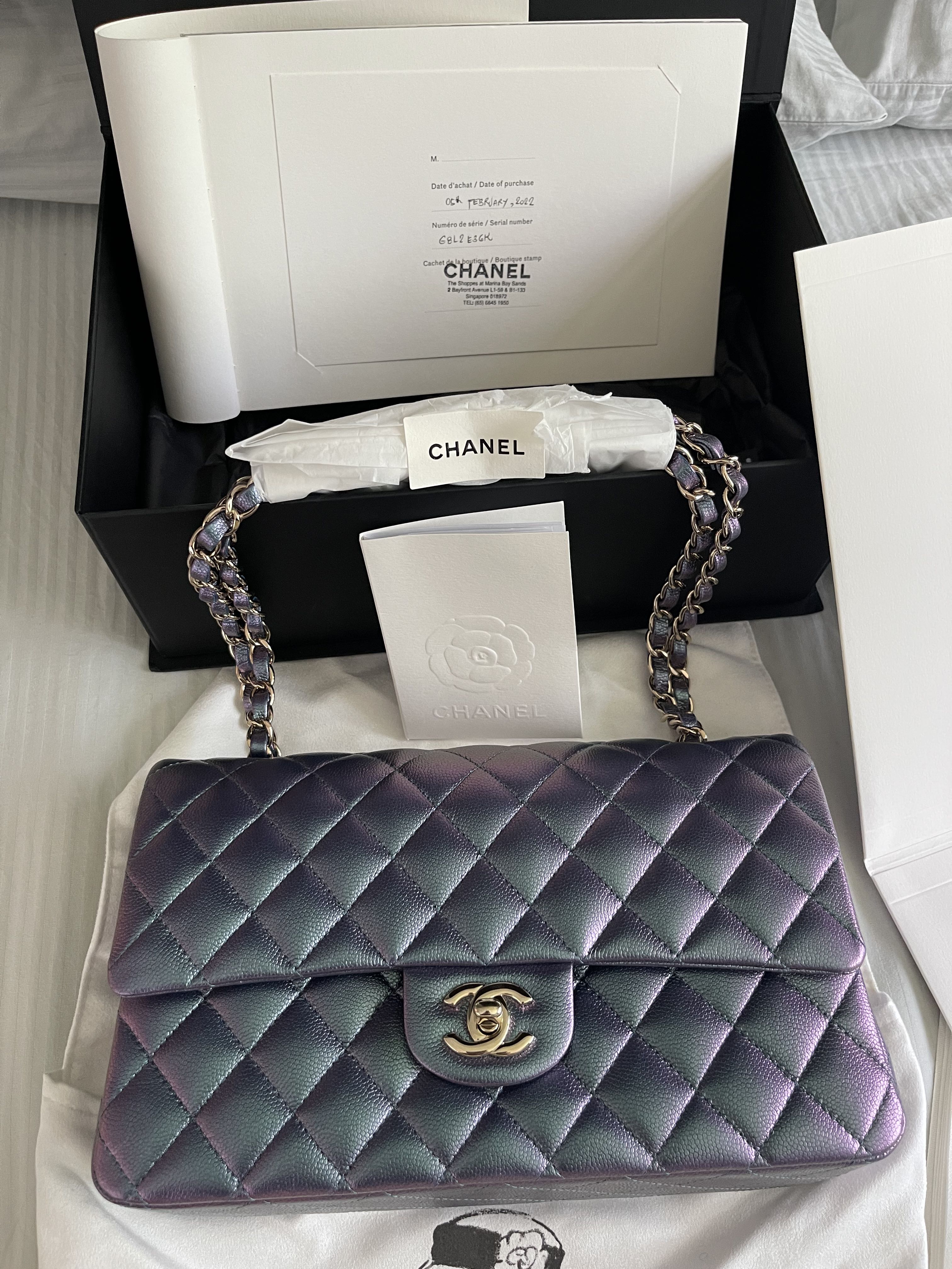 Chanel Classic Mini Rectangular Flap Bag In Sparkly Metallic Rose Gold  Goatskin SOLD