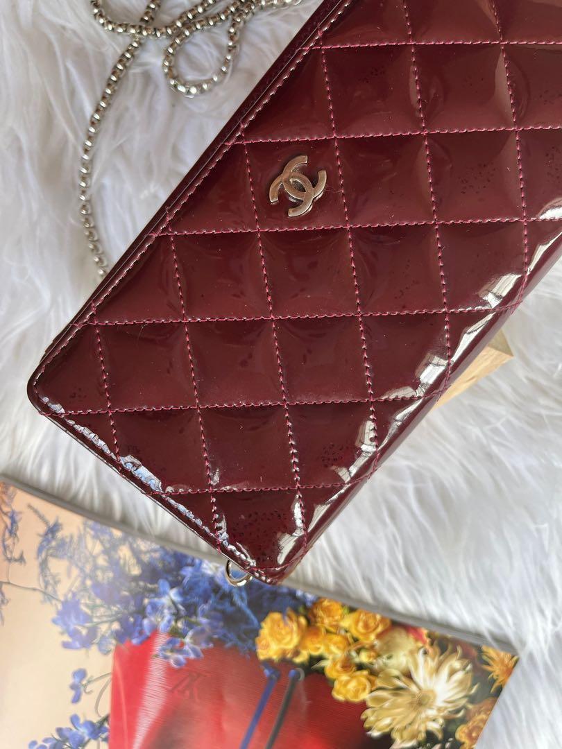 Chanel patent wallet on chain shw, Luxury, Bags & Wallets on Carousell