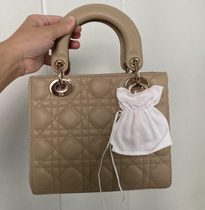 Medium Lady Dior Bag Beige Cannage Lambskin  DIOR