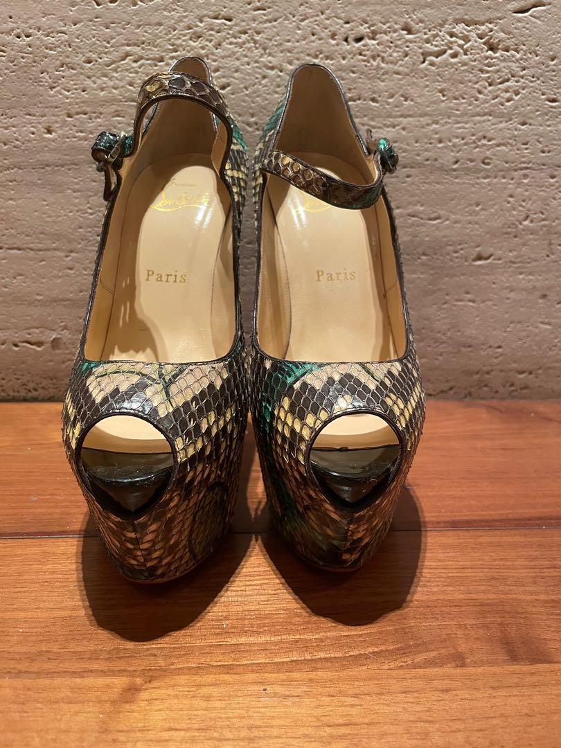 Platform snakeskin heels clearance