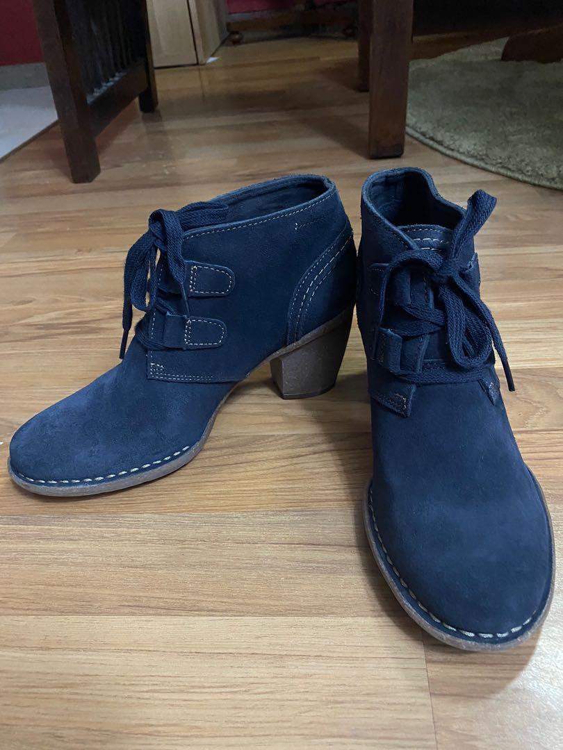 Clarks navy on sale blue ankle boots