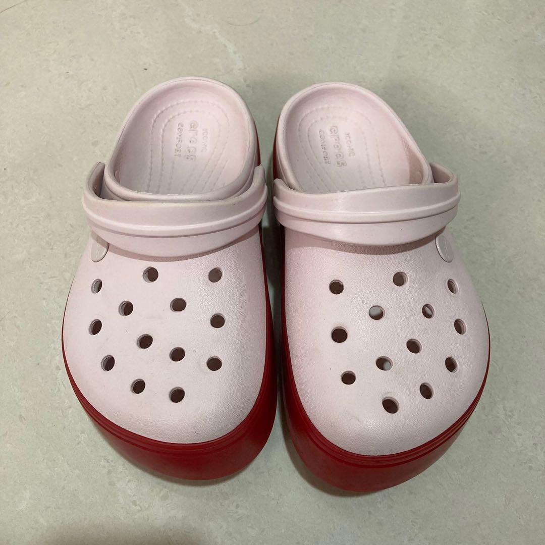 crocband platform clog black