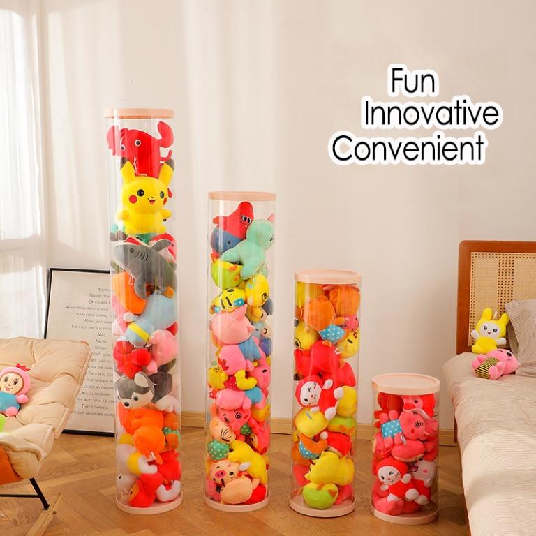 Doll Storage Bucket Soft Toys Container Plastic Storage for Cuddly PVC Transparent Toy Storage
