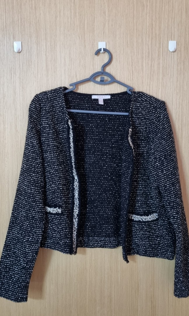 Esprit Black Tweed Jacket XS, Women's Fashion, Coats, Jackets and