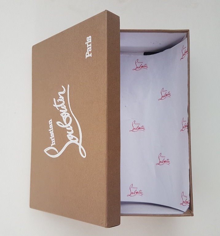 Red bottom shoe store box
