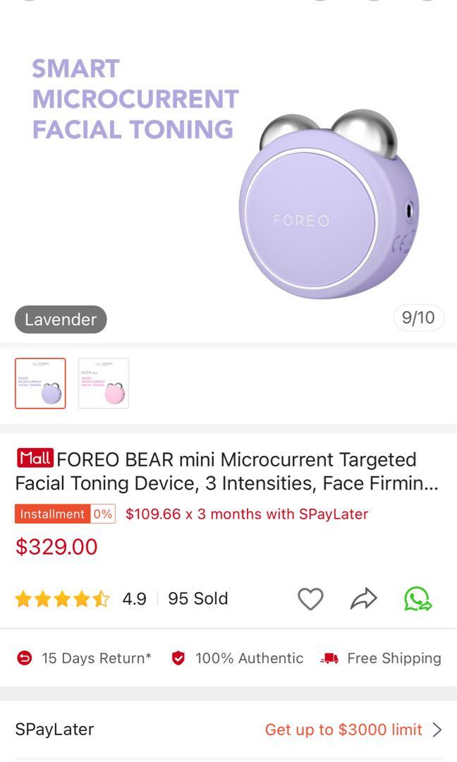 FOREO BEAR mini Microcurrent Targeted Facial Toning Device, 3
