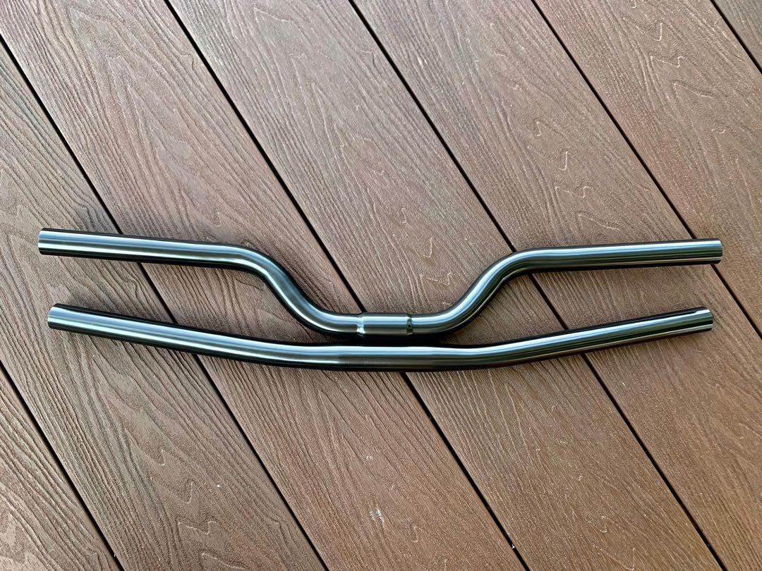 Full Titanium handlebar in anodize black finishing brompton 3sixties pikes aceoffix