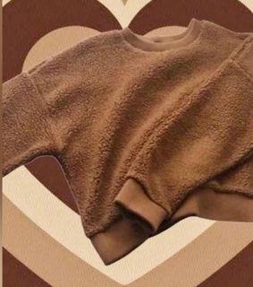 Furry brown aesthetic sweater korean style