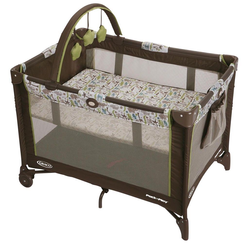 Graco Pack N Play Base Go Playpen Green Free 2 Inch Anti Dustmite Foam Mattress