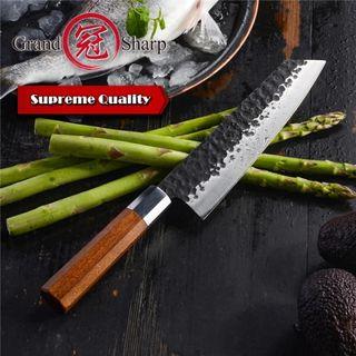 Grandsharp 8 Inch Handmade Chef Knife Japanese style Kitchen Knives Kiritsuke PRO Slicing Cooking