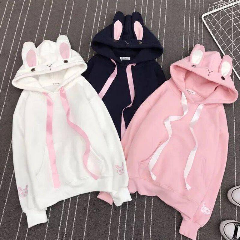 INSTOCK PROMOTION Harajuku Japanese Kawaii Bunny Hoodie Jacket Women s Fashion Tops Longsleeves on Carousell