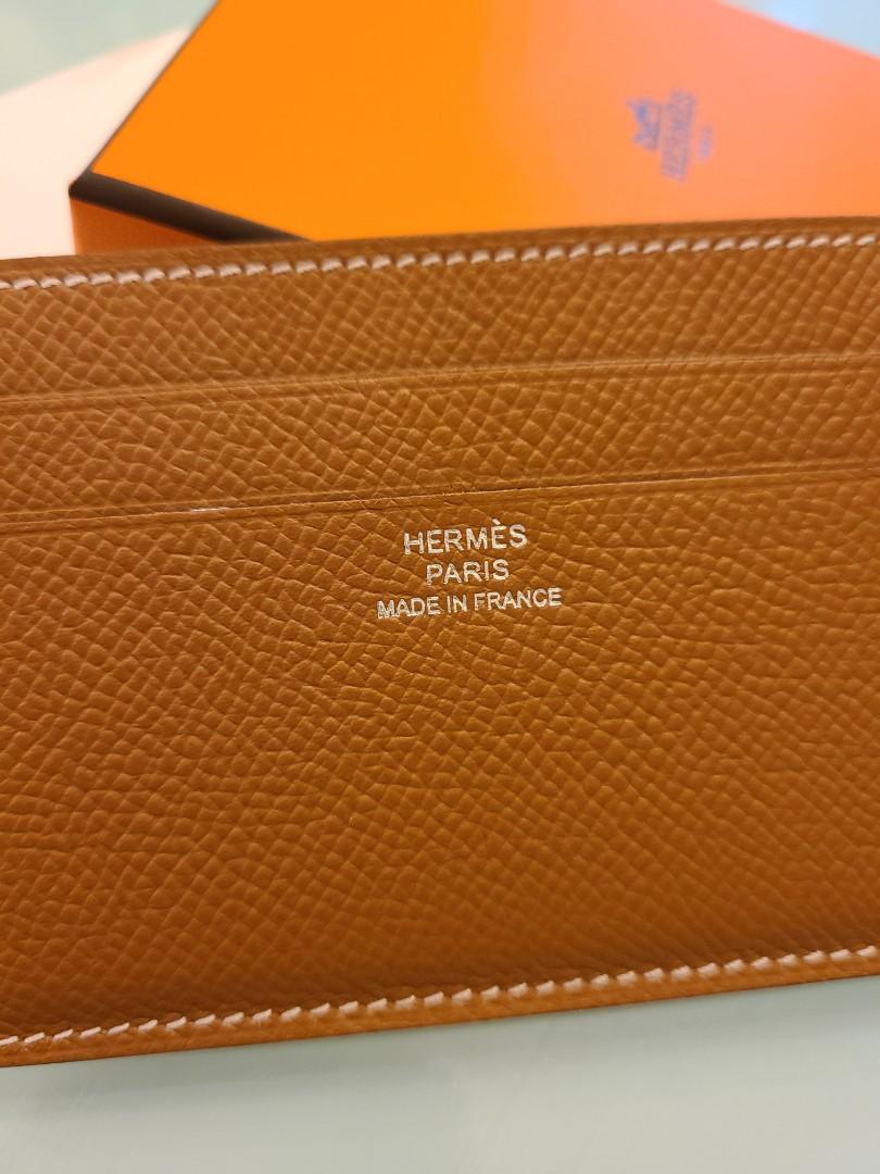 Hermès Gold Epsom Citizen Twill Card Holder