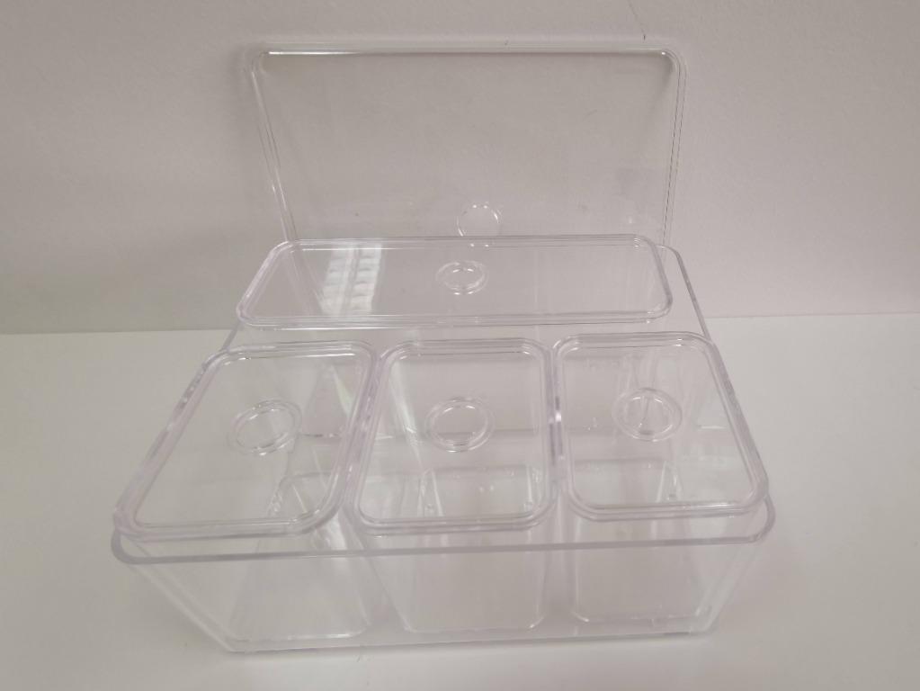 Ikea clear acrylic storage boxes set of 5 with lids