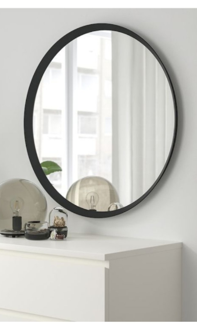 IKEA LANGESUND Round mirror 80cm, Furniture & Home Living, Home Decor, Wall Decor on Carousell