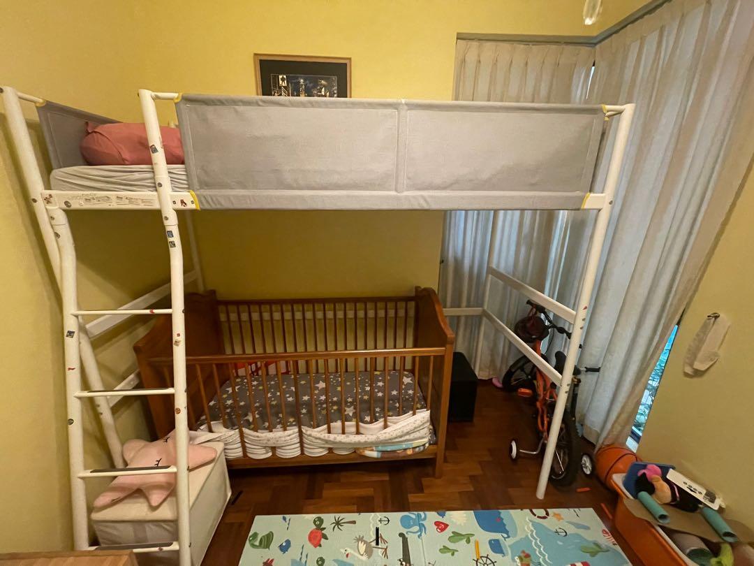 Loft bed with crib underneath discount