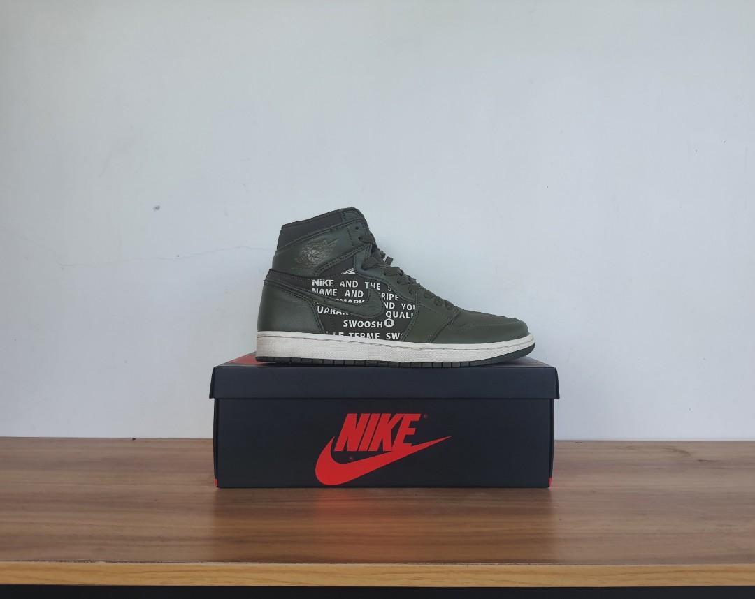 Jordan 1 High OG Olive Canvas (Category: Sneakers) located in Talavera. Submitted by projecthype (Listing ID 1165249297, Image 1). Description: For Sale Only Jordan 1 High OG Olive Canvas Size 9 9+/10 Condi (Used twice) Complete 7,000.