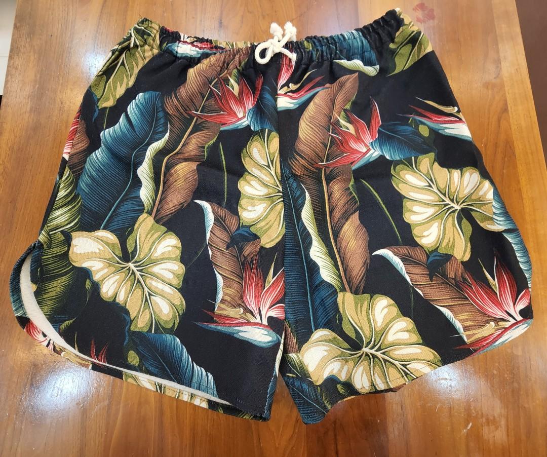 Jungle Gurl Banana Leaf Floral Shorts Daily Matching Beach Shorts