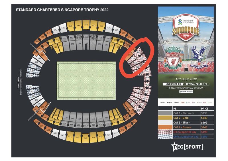 Liverpool vs Crystal Palace at National Stadium (Singapore ) Tickets