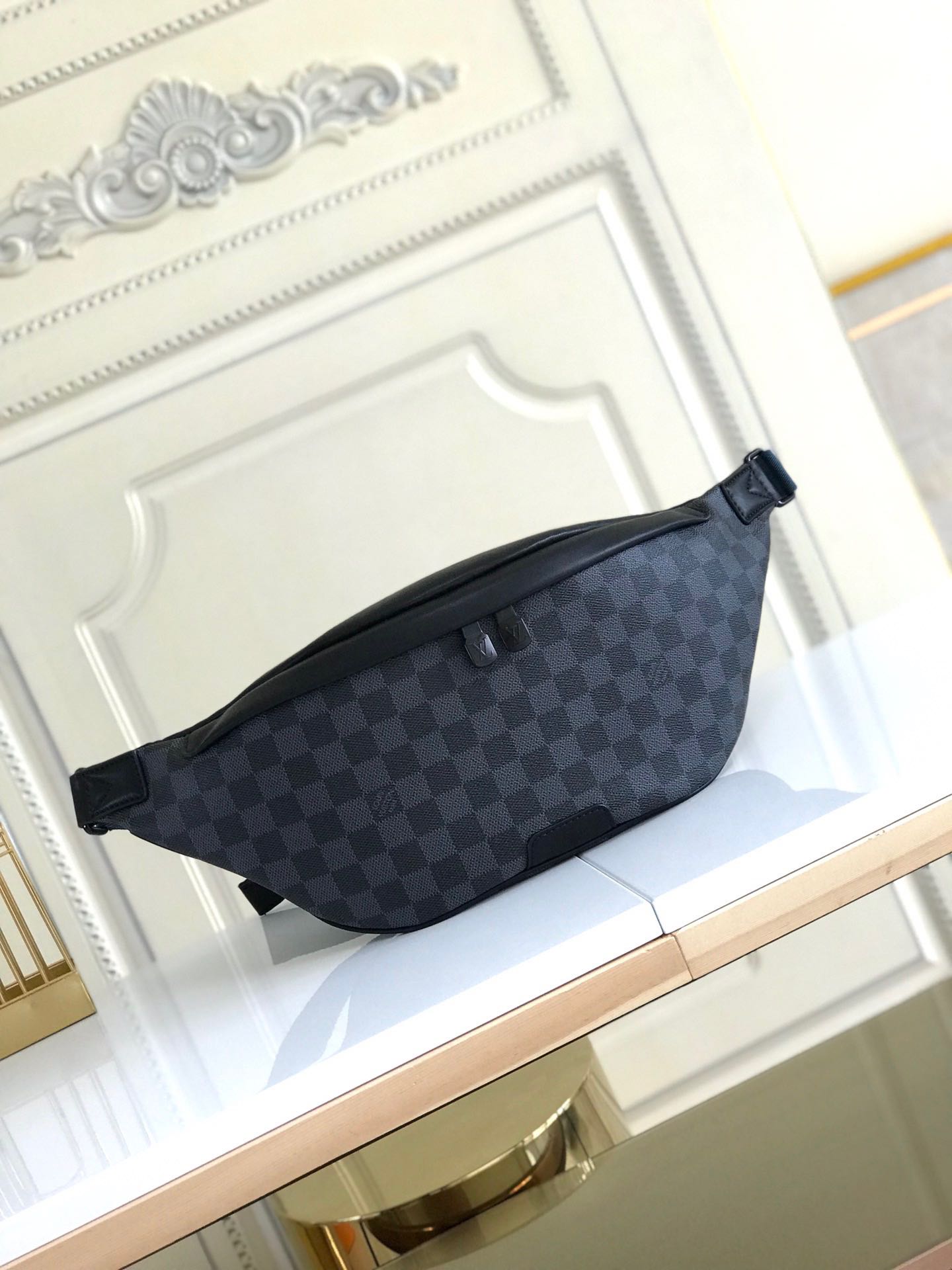 Louis Vuitton Discovery Bumbag PM Monogram Shadow Navy Blue For