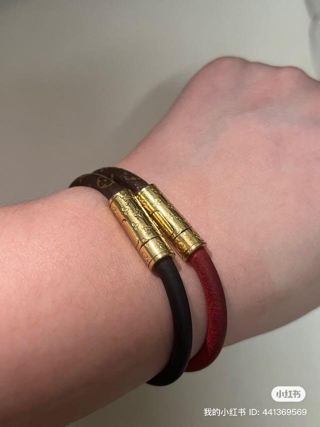 Louis Vuitton - Daily Confidential Bracelet - Monogram - Red - Size: 17 - Luxury