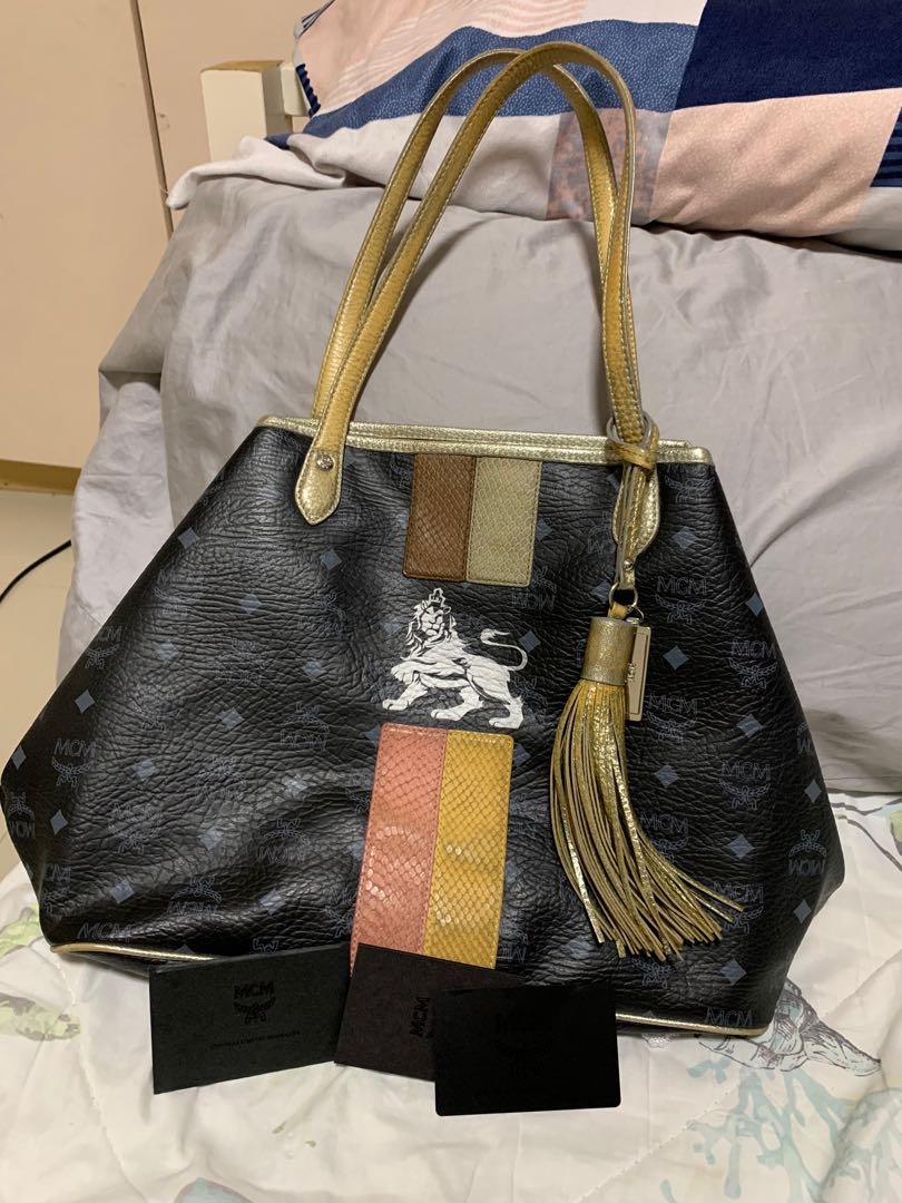 MCM Lion Series Tote Bag, Women's Fashion, Bags & Wallets, Tote Bags on
