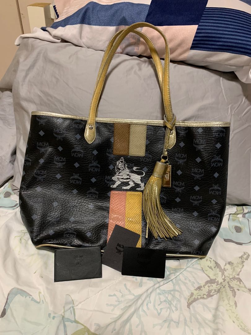 MCM Lion Series Tote Bag, Women's Fashion, Bags & Wallets, Tote Bags on